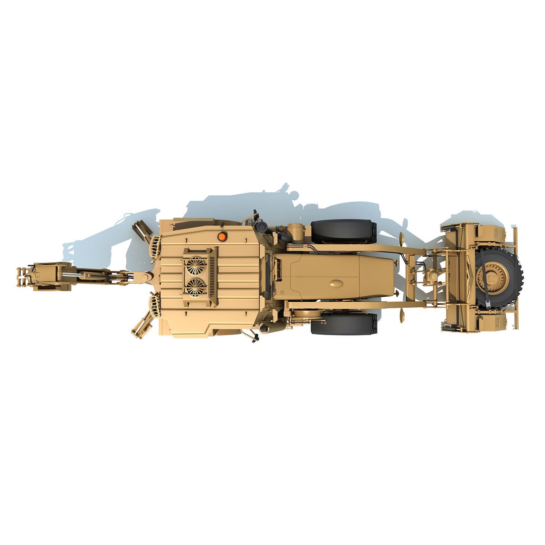 Military Excavator 3D Model – High Poly Game Asset, FBX, OBJ - View 12