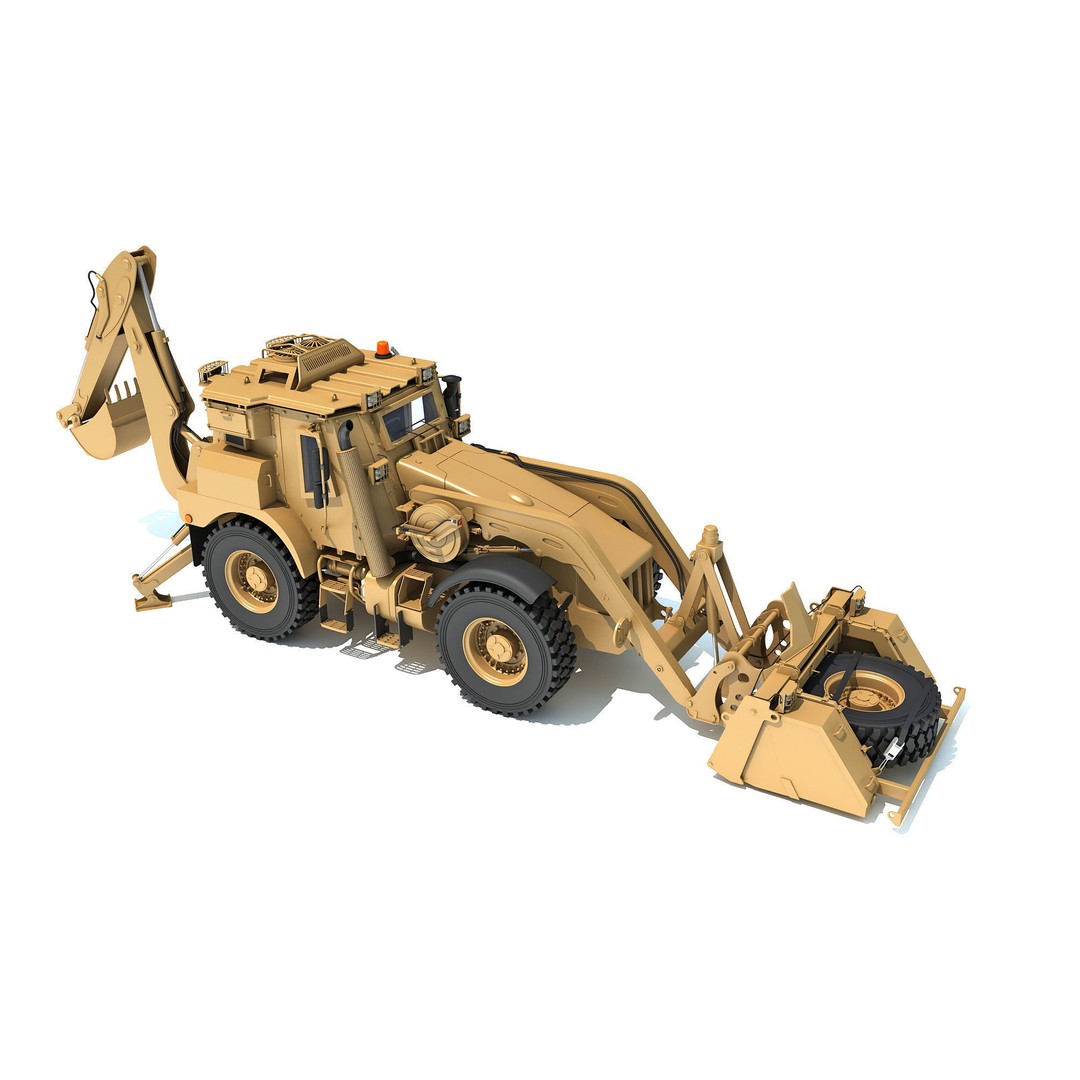 Military Excavator 3D Model – High Poly Game Asset, FBX, OBJ - View 13