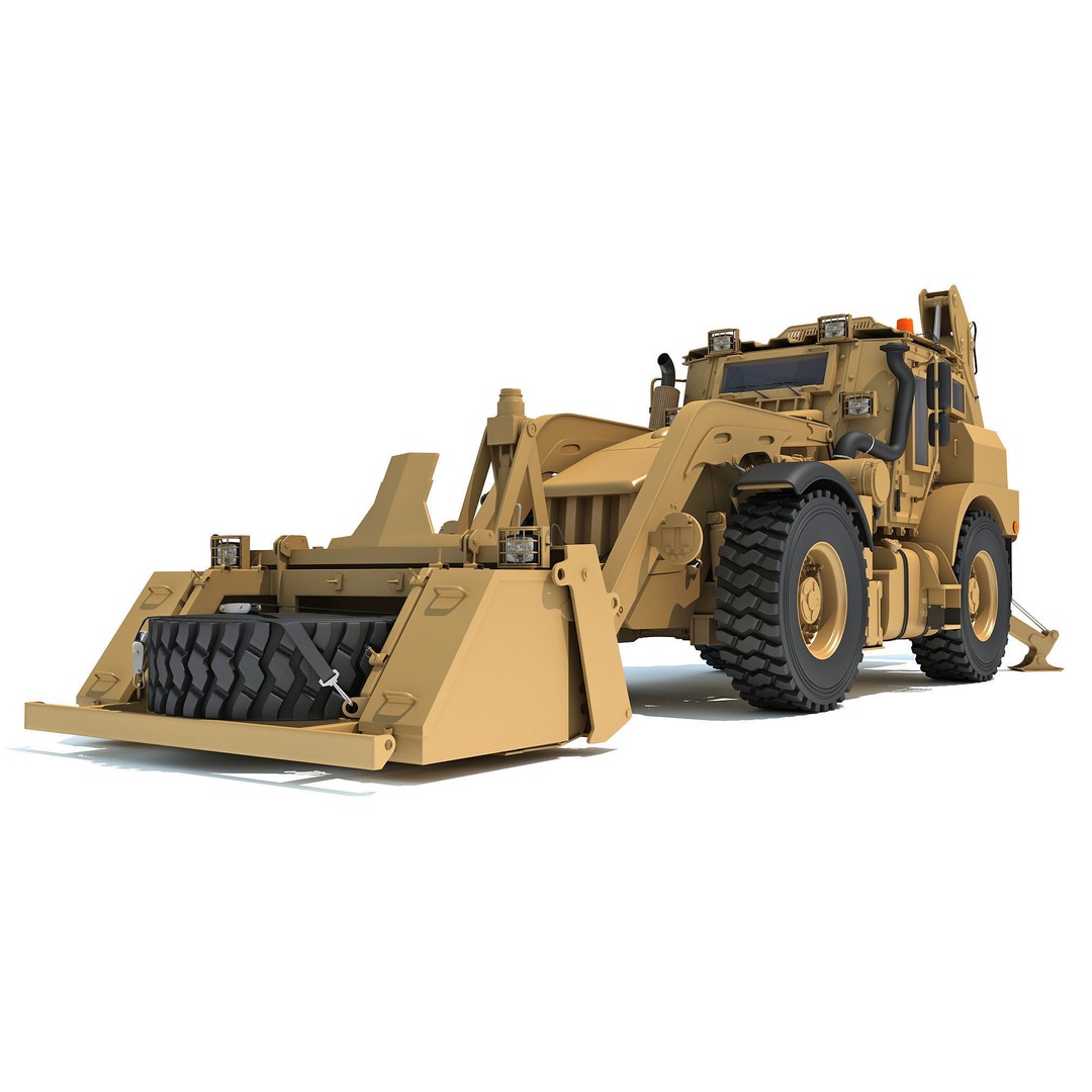 Military Excavator 3D Model – High Poly Game Asset, FBX, OBJ - View 16