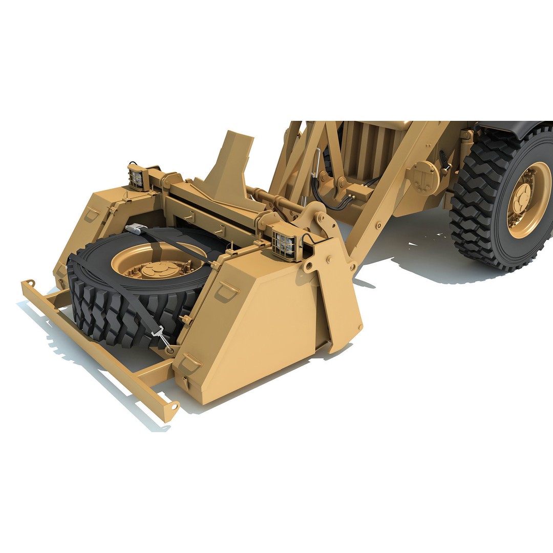 Military Excavator 3D Model – High Poly Game Asset, FBX, OBJ - View 17