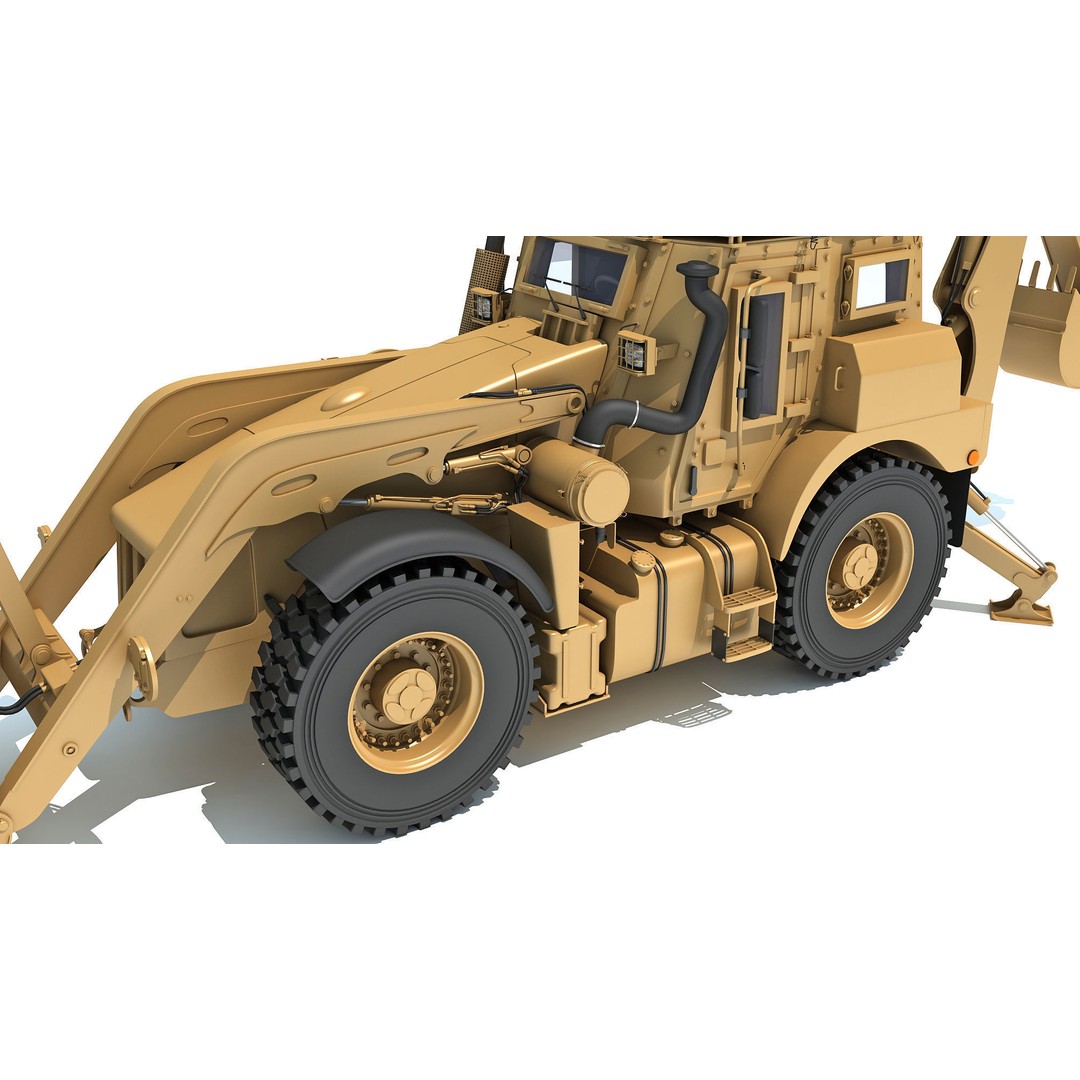 Military Excavator 3D Model – High Poly Game Asset, FBX, OBJ - View 18