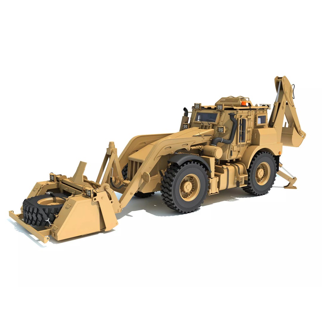 Military Excavator 3D Model – High Poly Game Asset, FBX, OBJ - View 2