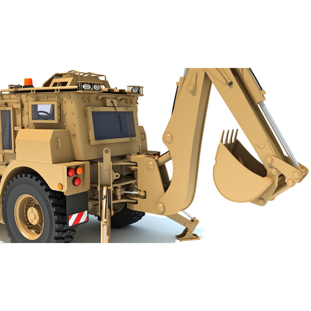 Military Excavator 3D Model – High Poly Game Asset, FBX, OBJ - View 20