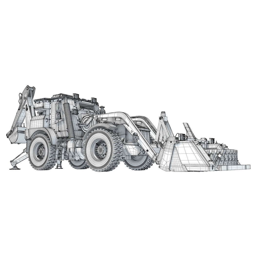 Military Excavator 3D Model – High Poly Game Asset, FBX, OBJ - View 25