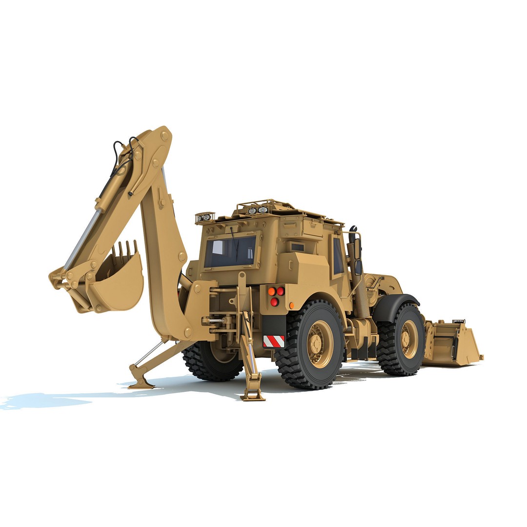 Military Excavator 3D Model – High Poly Game Asset, FBX, OBJ - View 7