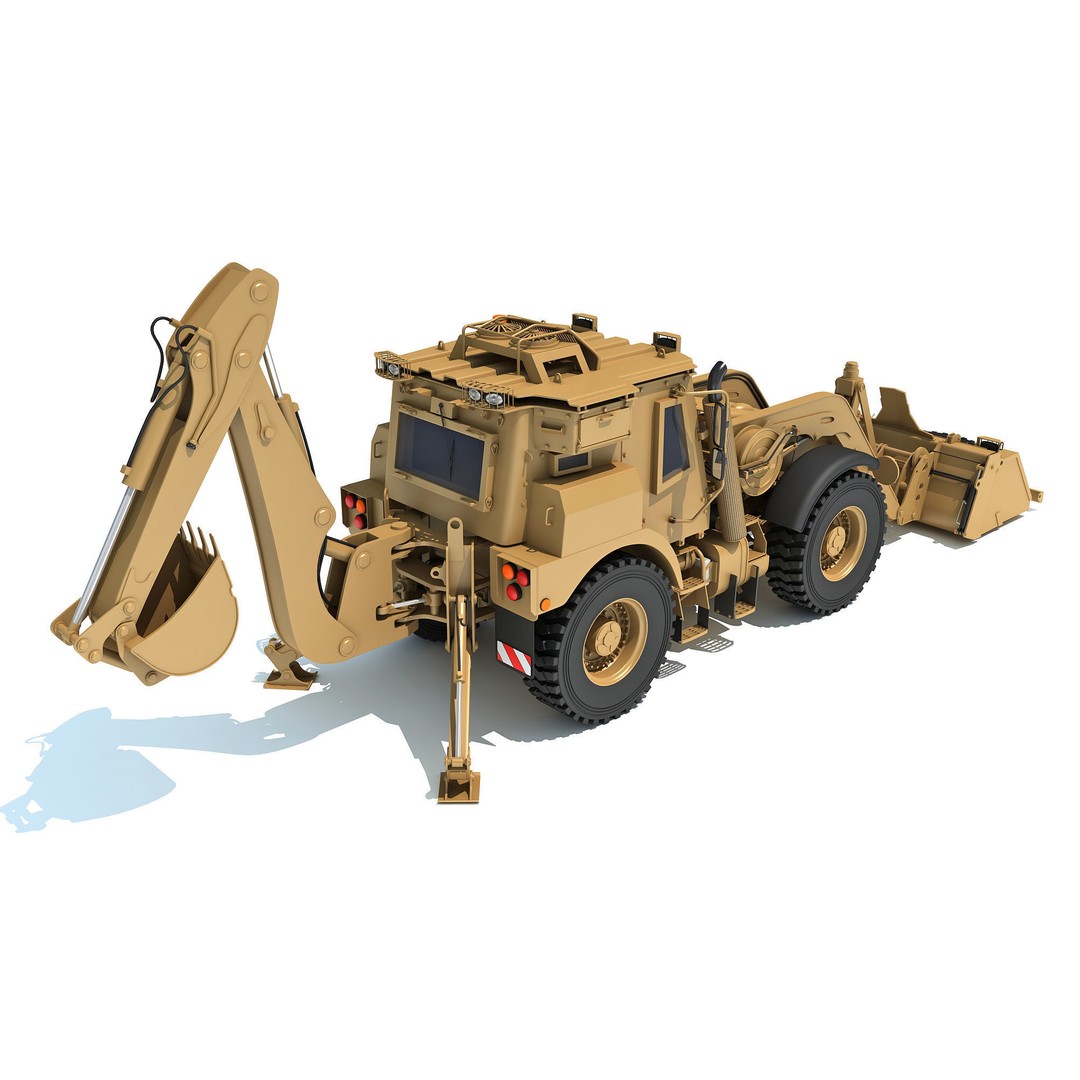 Military Excavator 3D Model – High Poly Game Asset, FBX, OBJ - View 8