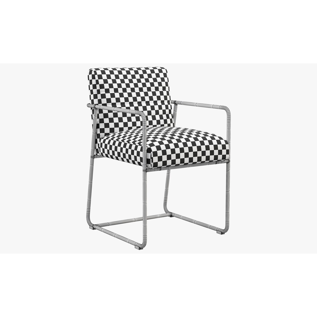 Joybird Magill Arm Chair 3D Model – Velvet Dining Chair, FBX, OBJ