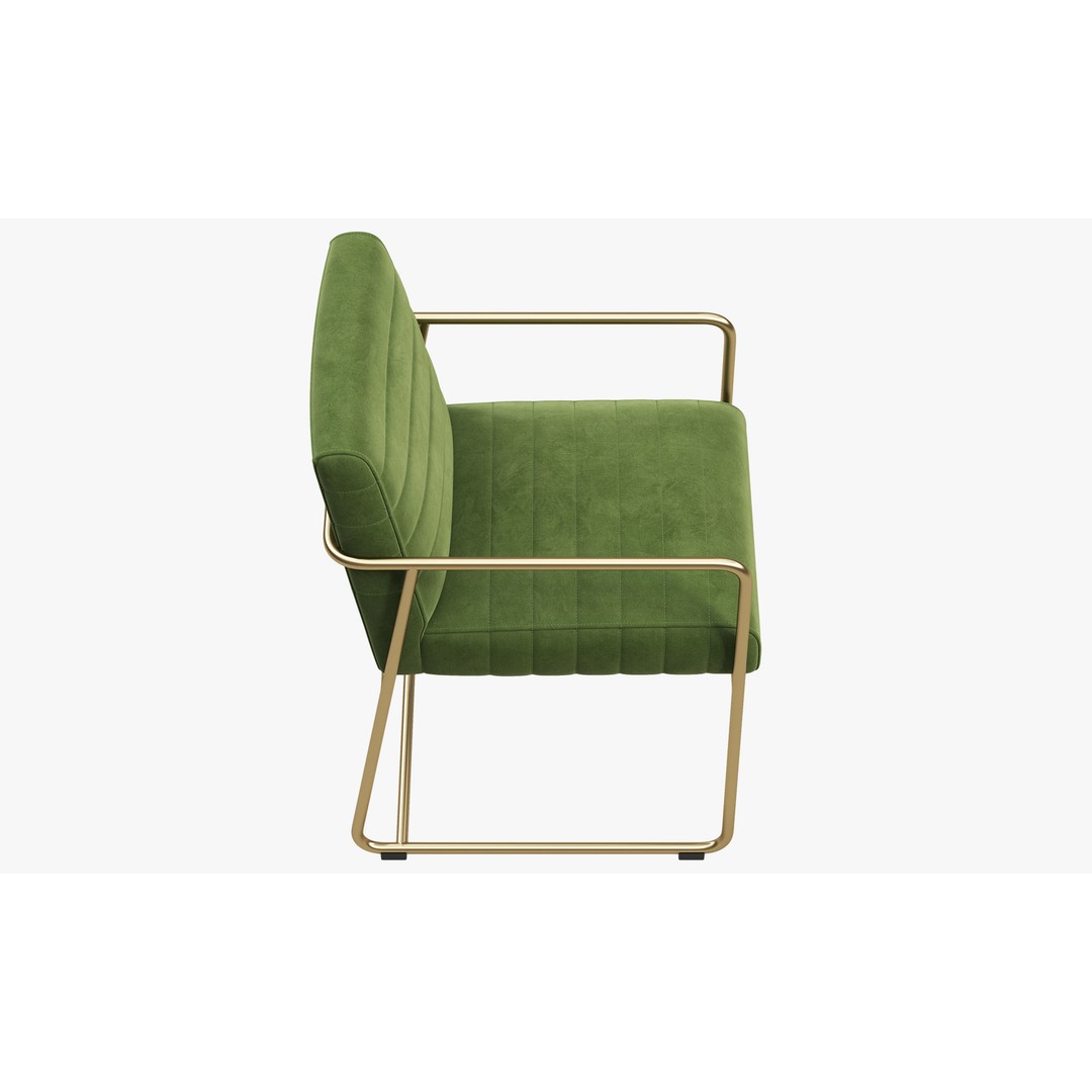 Joybird Magill Arm Chair 3D Model – Velvet Dining Chair, FBX, OBJ - View 10