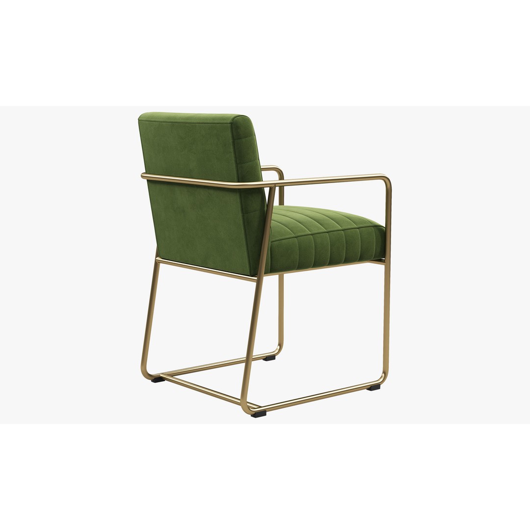 Joybird Magill Arm Chair 3D Model – Velvet Dining Chair, FBX, OBJ - View 11