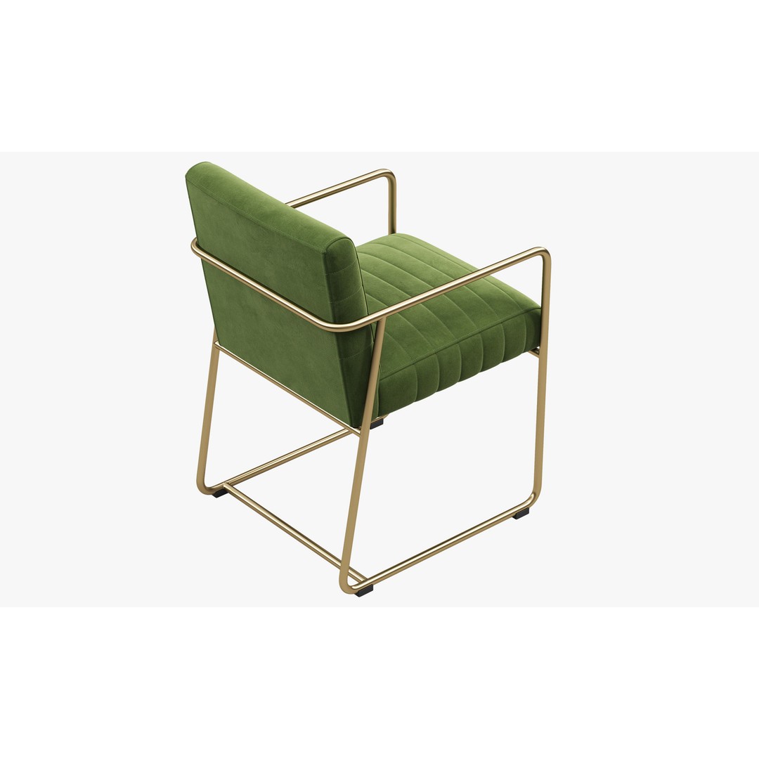 Joybird Magill Arm Chair 3D Model – Velvet Dining Chair, FBX, OBJ - View 12