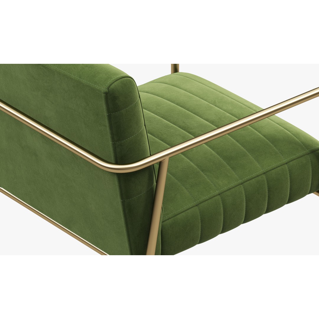 Joybird Magill Arm Chair 3D Model – Velvet Dining Chair, FBX, OBJ - View 13