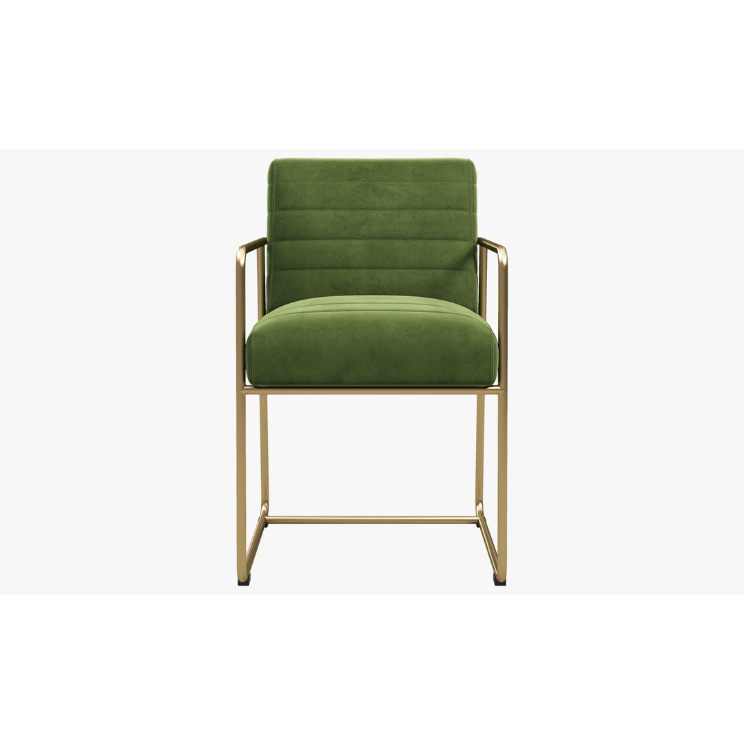 Joybird Magill Arm Chair 3D Model – Velvet Dining Chair, FBX, OBJ - View 4