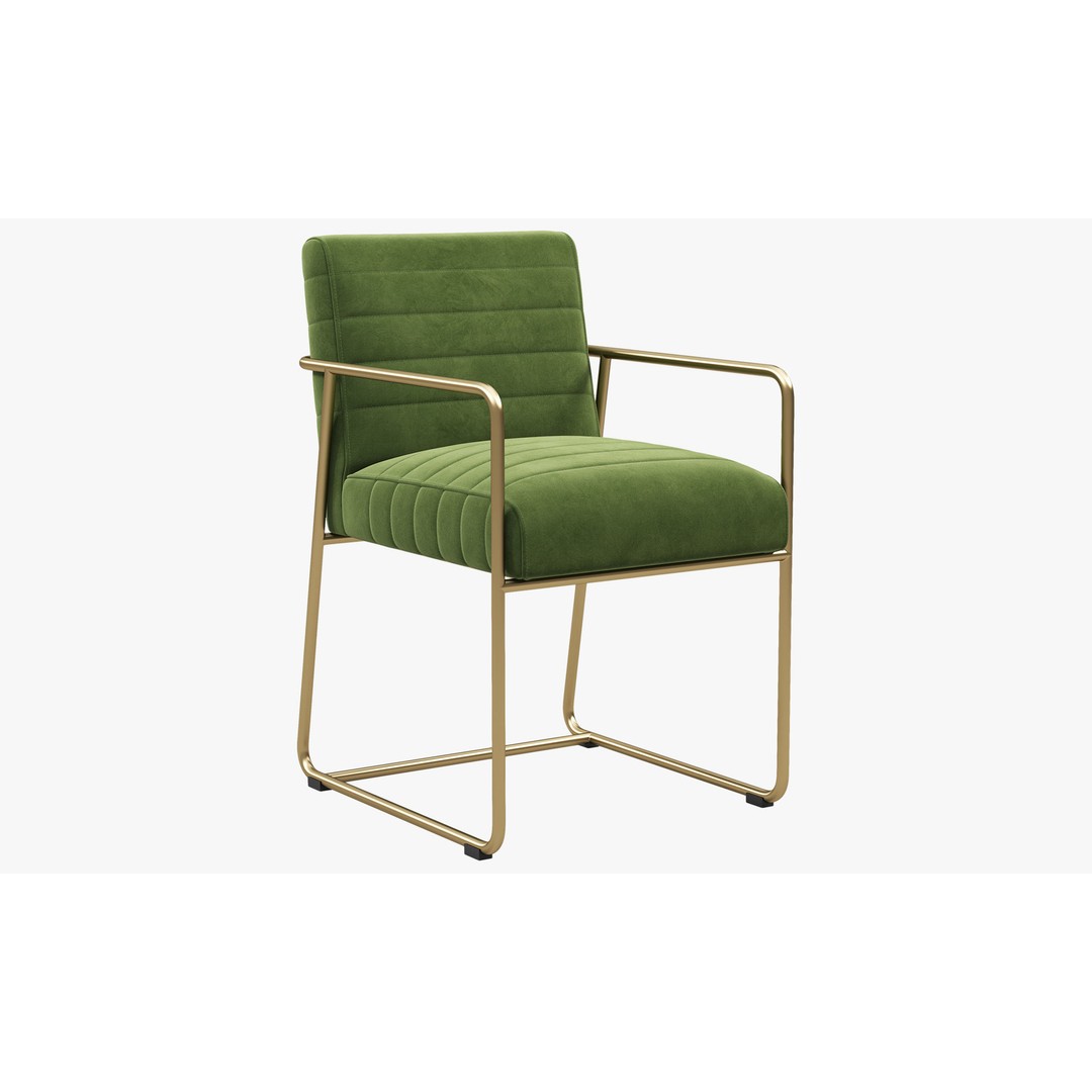 Joybird Magill Arm Chair 3D Model – Velvet Dining Chair, FBX, OBJ - View 5