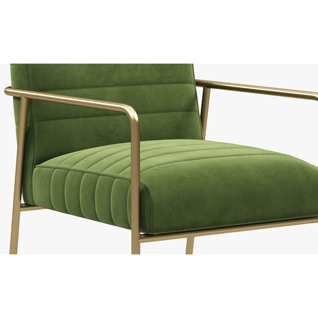 Joybird Magill Arm Chair 3D Model – Velvet Dining Chair, FBX, OBJ - View 6