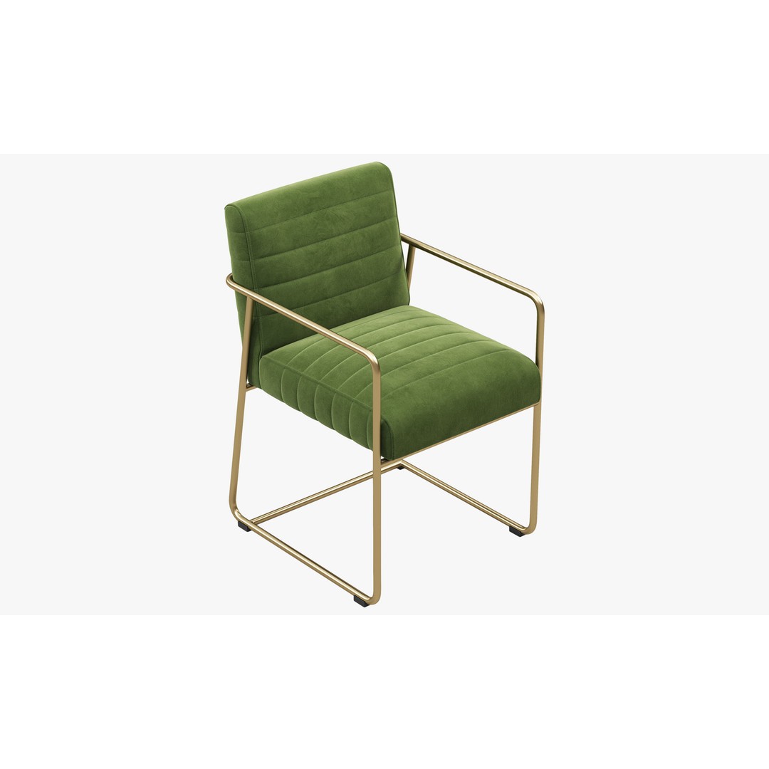 Joybird Magill Arm Chair 3D Model – Velvet Dining Chair, FBX, OBJ - View 7
