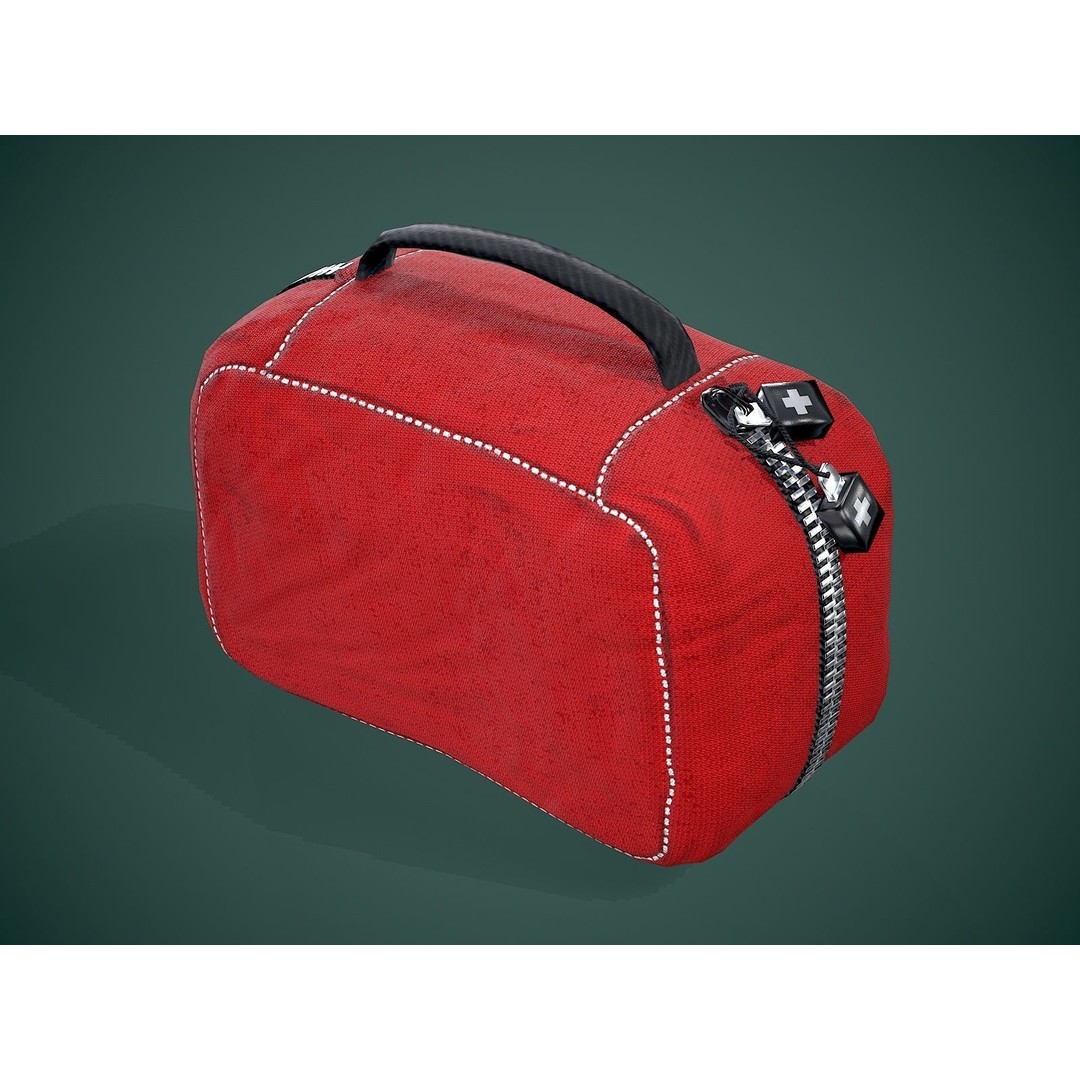First Aid Kit 3D Model – Low Poly Game Asset, FBX, PBR Textures - View 12