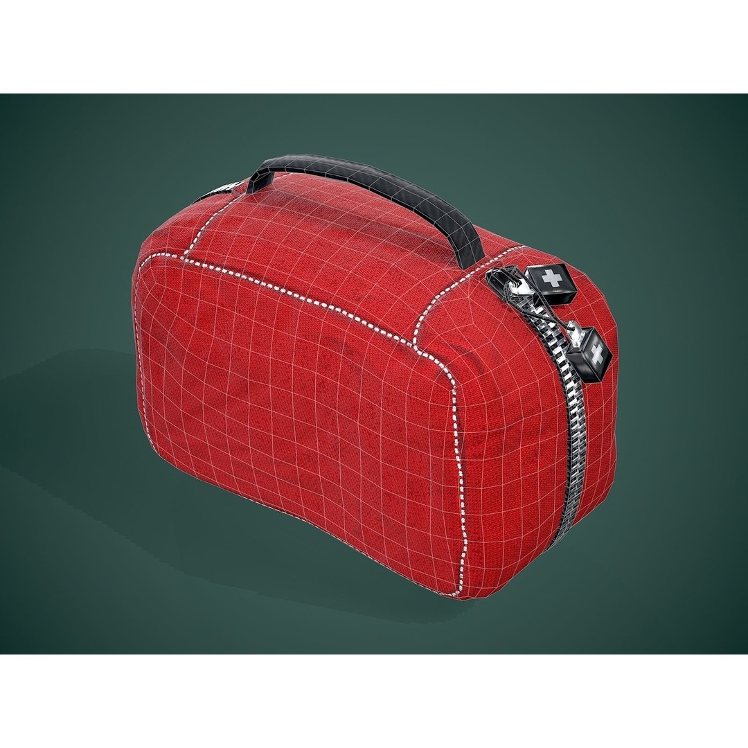 First Aid Kit 3D Model – Low Poly Game Asset, FBX, PBR Textures - View 13