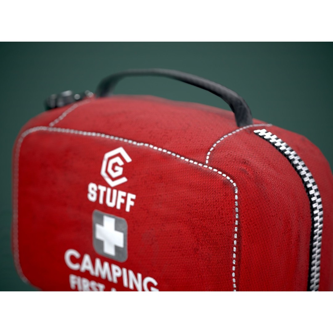 First Aid Kit 3D Model – Low Poly Game Asset, FBX, PBR Textures - View 14