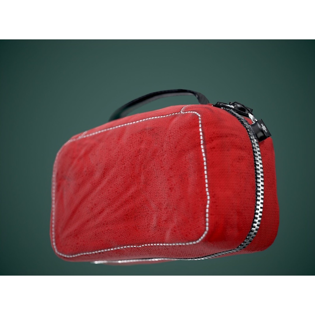 First Aid Kit 3D Model – Low Poly Game Asset, FBX, PBR Textures - View 16