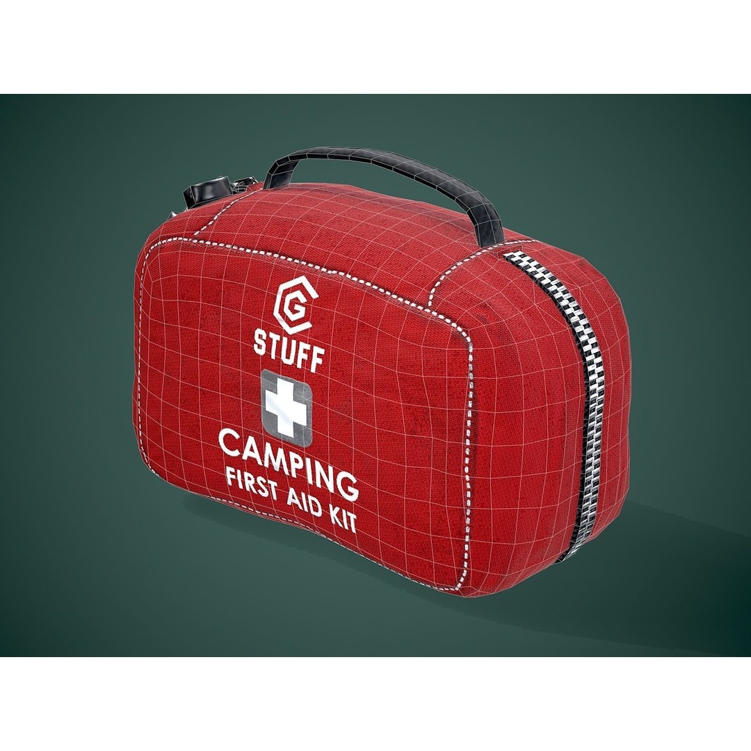 First Aid Kit 3D Model – Low Poly Game Asset, FBX, PBR Textures - View 9