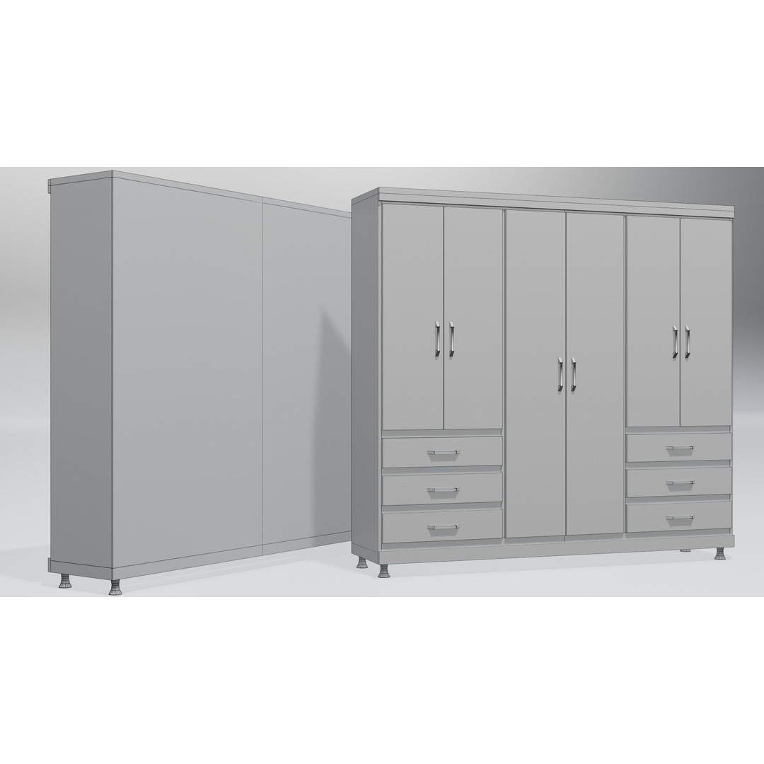 Modular Closet System 3D Model – Low Poly Furniture Pack, FBX/OBJ - View 18
