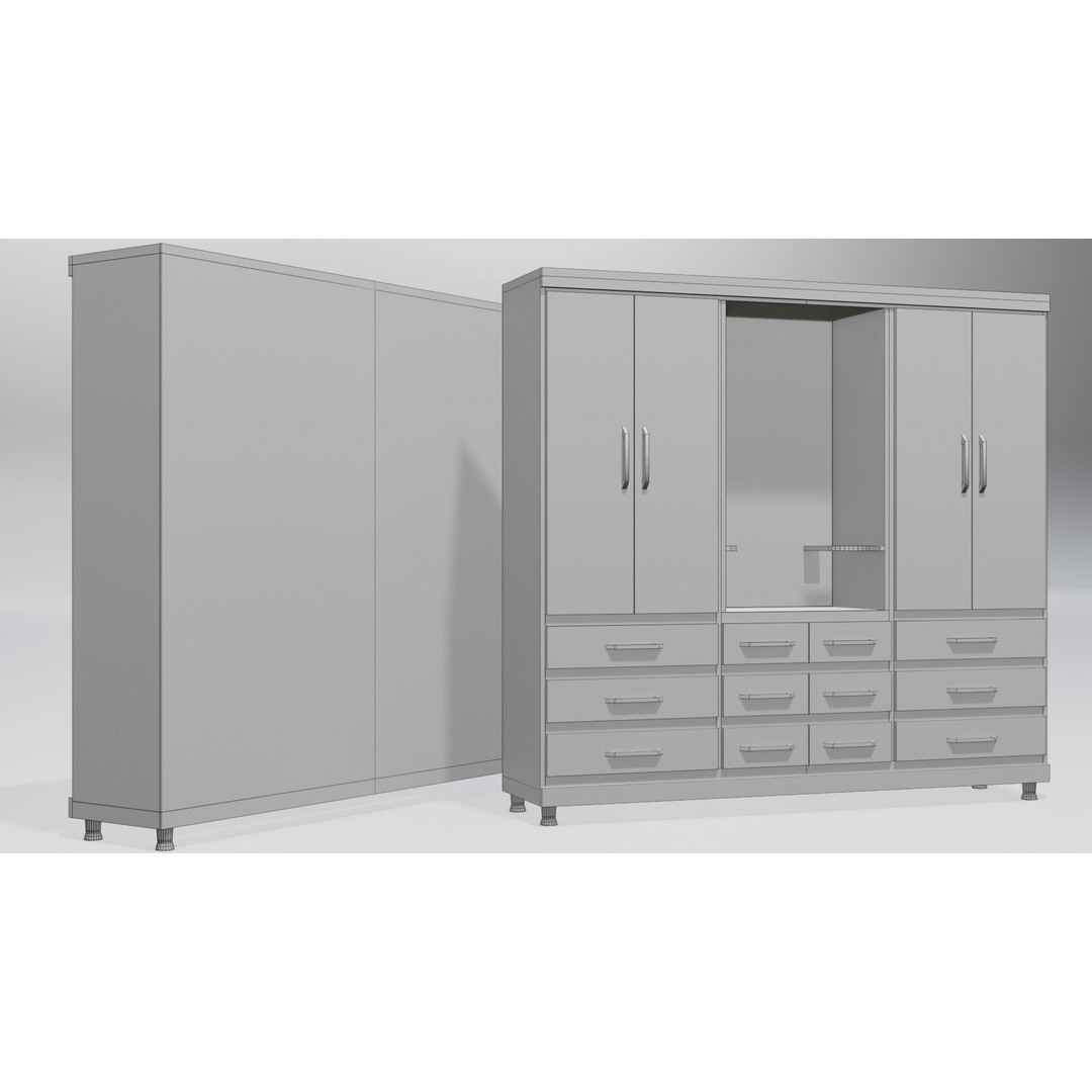 Modular Closet System 3D Model – Low Poly Furniture Pack, FBX/OBJ - View 19