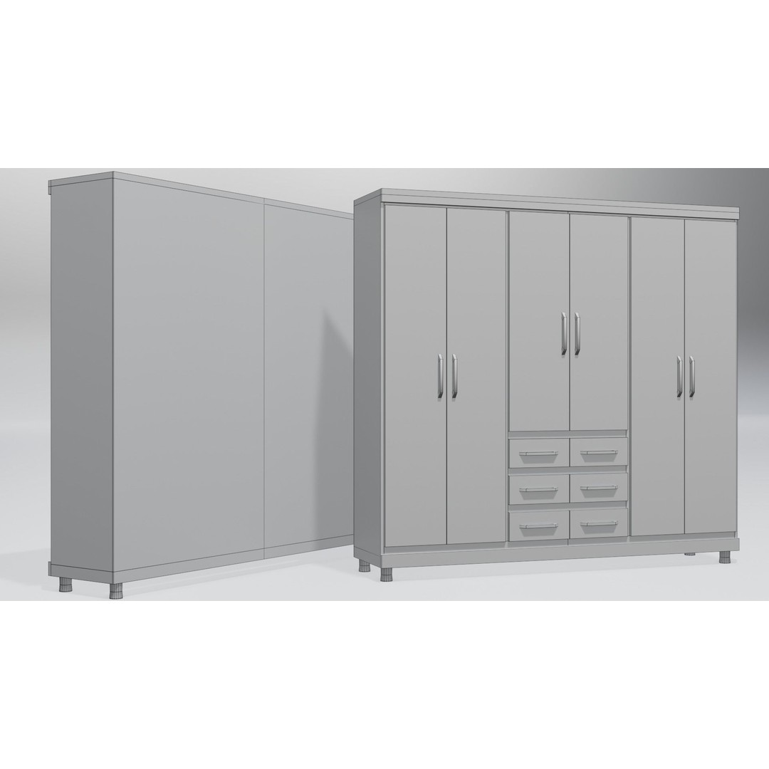 Modular Closet System 3D Model – Low Poly Furniture Pack, FBX/OBJ - View 21