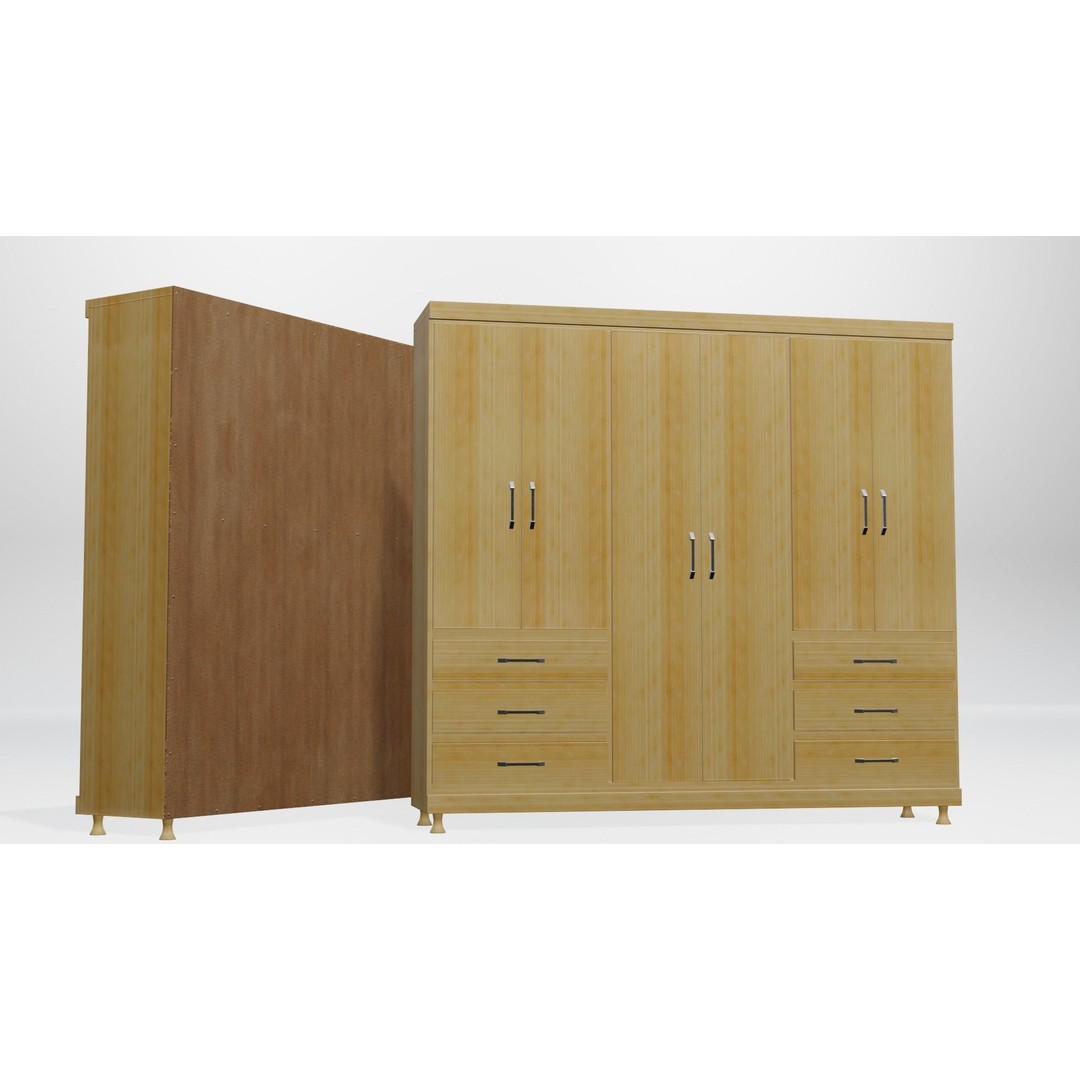 Modular Closet System 3D Model – Low Poly Furniture Pack, FBX/OBJ - View 4