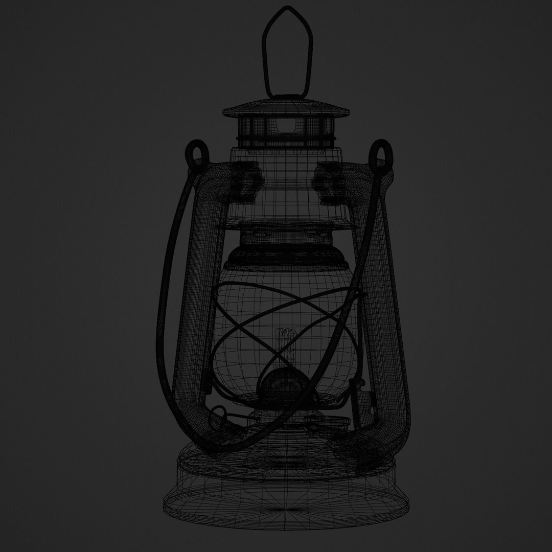 Rusty Oil Storm Lantern 3D Model – Vintage Lamp with PBR Textures, FBX