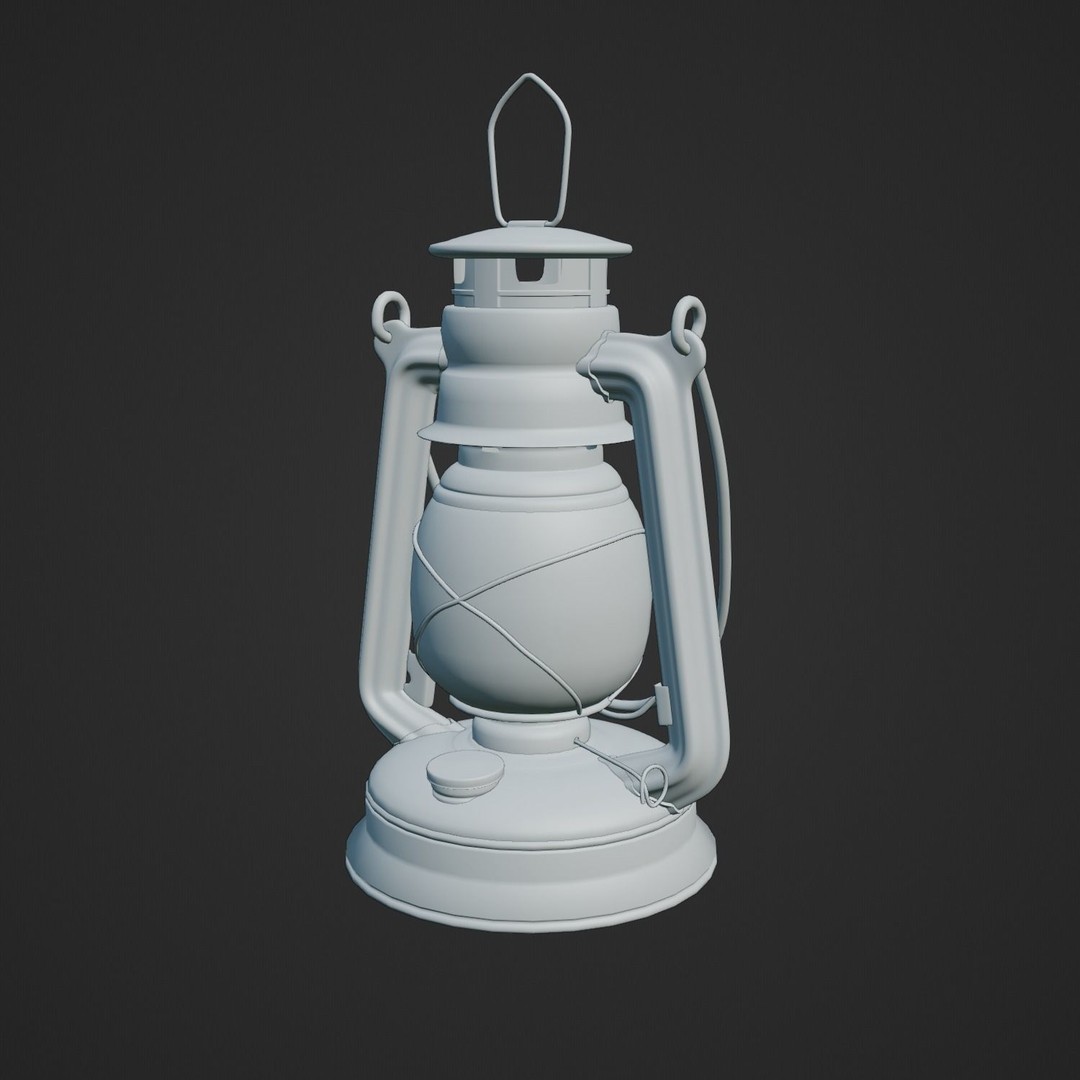 Rusty Oil Storm Lantern 3D Model – Vintage Lamp with PBR Textures, FBX - View 11