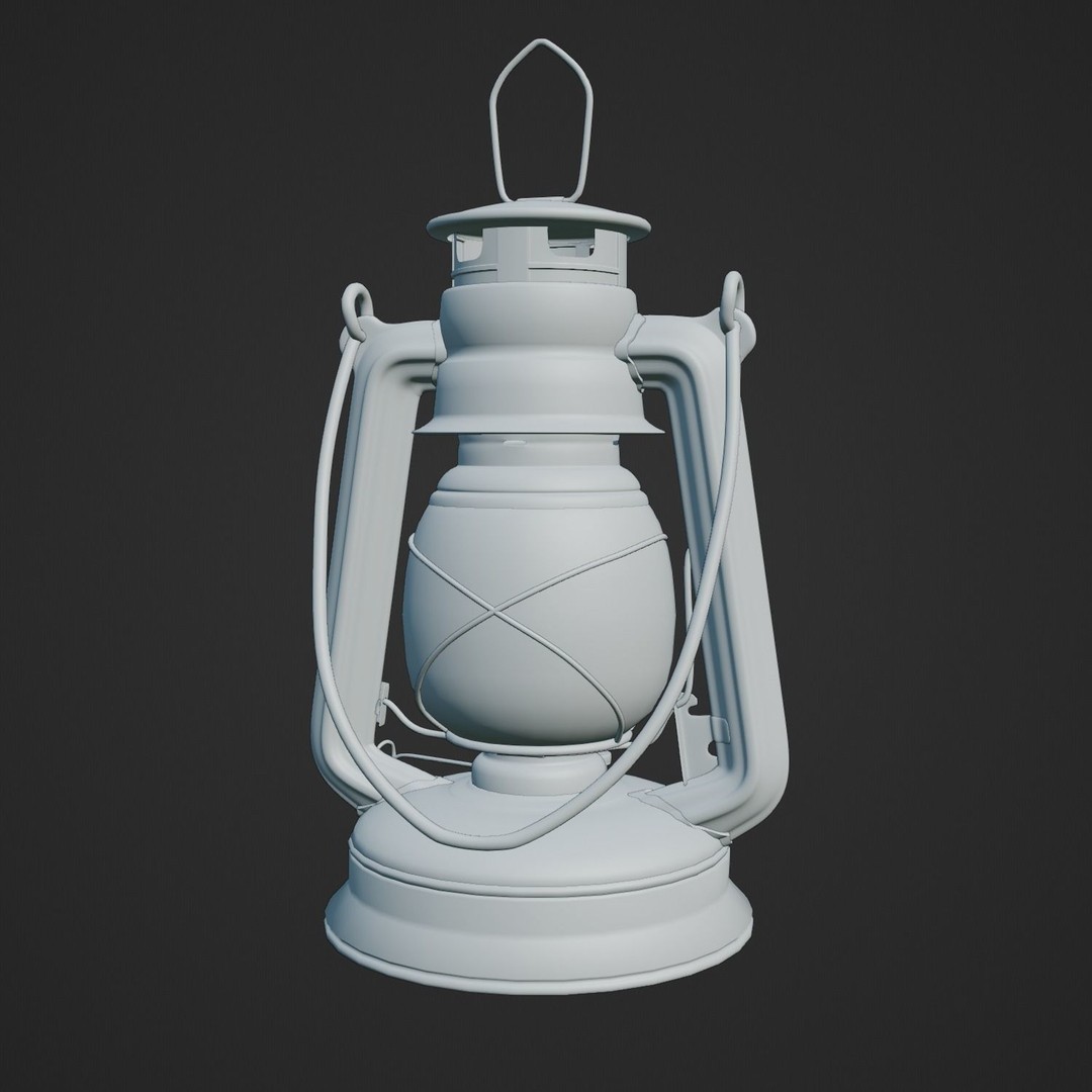 Rusty Oil Storm Lantern 3D Model – Vintage Lamp with PBR Textures, FBX - View 12