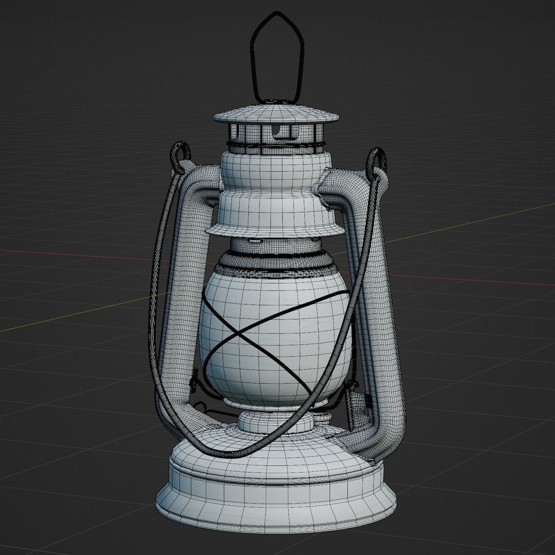 Rusty Oil Storm Lantern 3D Model – Vintage Lamp with PBR Textures, FBX - View 13