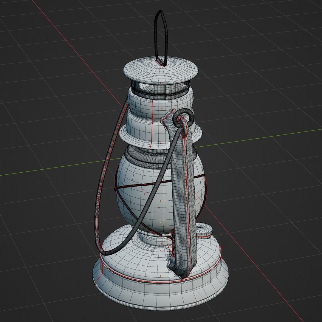 Rusty Oil Storm Lantern 3D Model – Vintage Lamp with PBR Textures, FBX - View 14