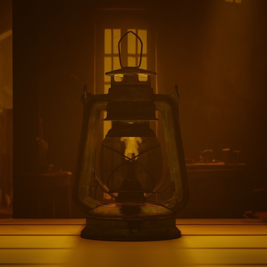 Rusty Oil Storm Lantern 3D Model – Vintage Lamp with PBR Textures, FBX - View 4