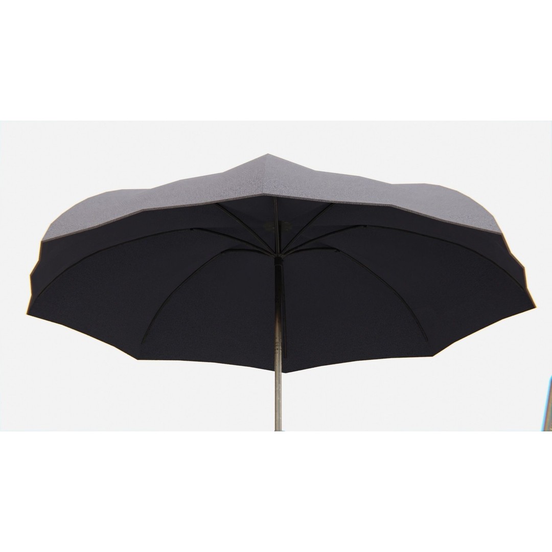 Umbrella Table Patio Chair 3D Model – Low Poly Outdoor Furniture, FBX - View 7