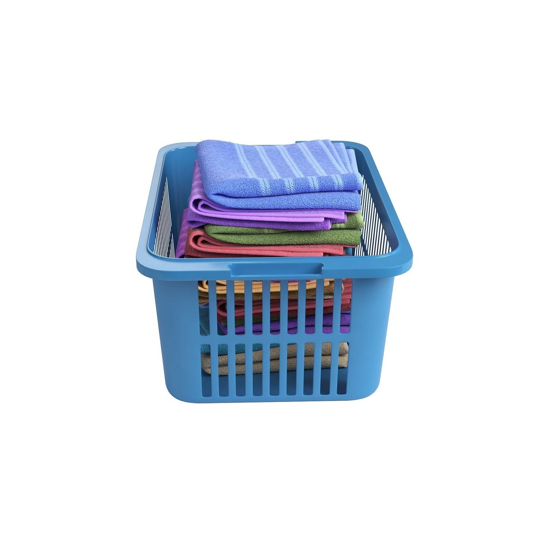 Basket Towels 3D Model – Low Poly Realistic Interior Asset, FBX - View 11