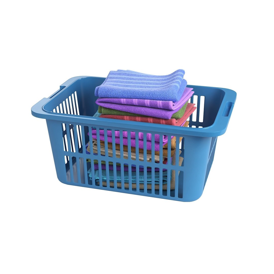 Basket Towels 3D Model – Low Poly Realistic Interior Asset, FBX - View 13