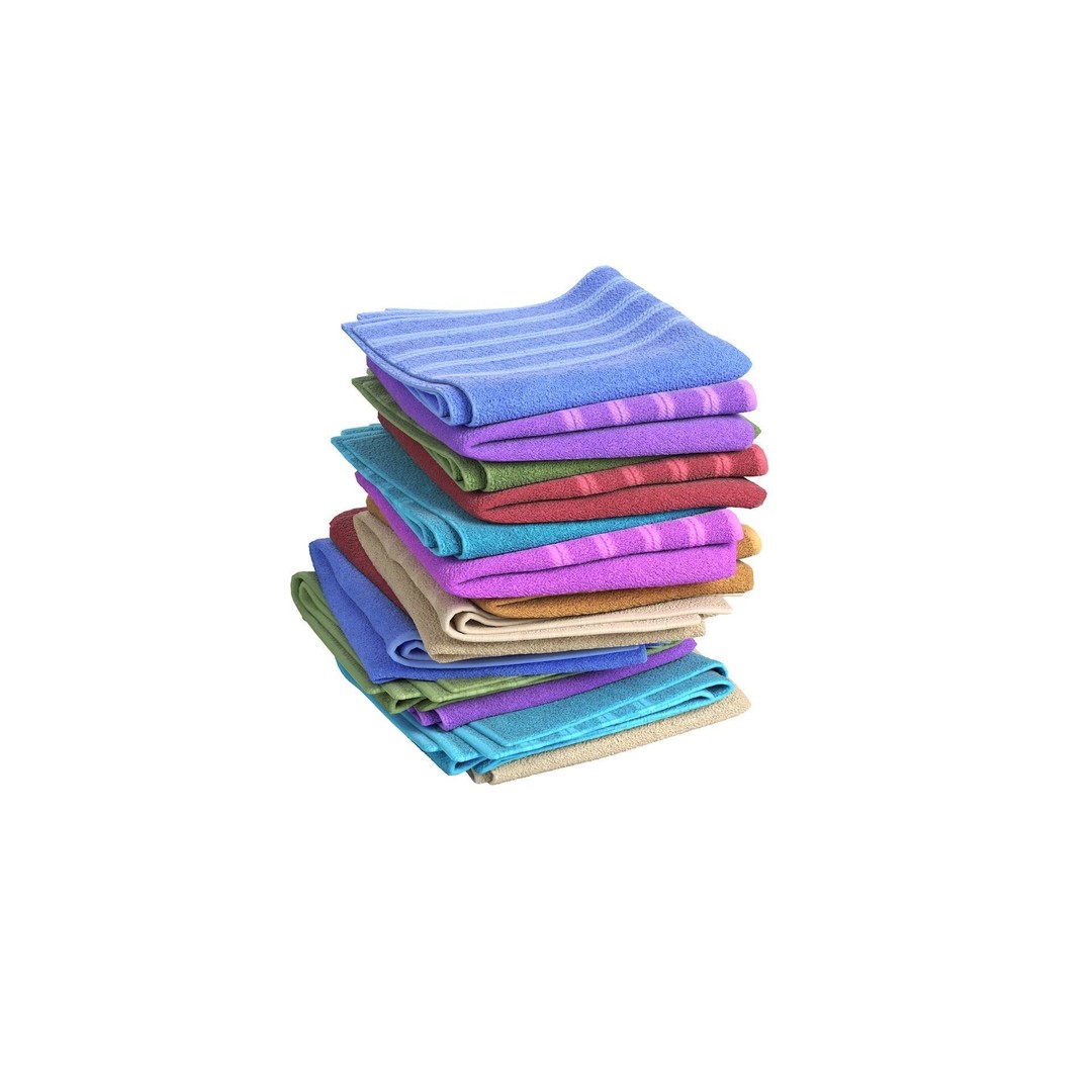 Basket Towels 3D Model – Low Poly Realistic Interior Asset, FBX - View 14