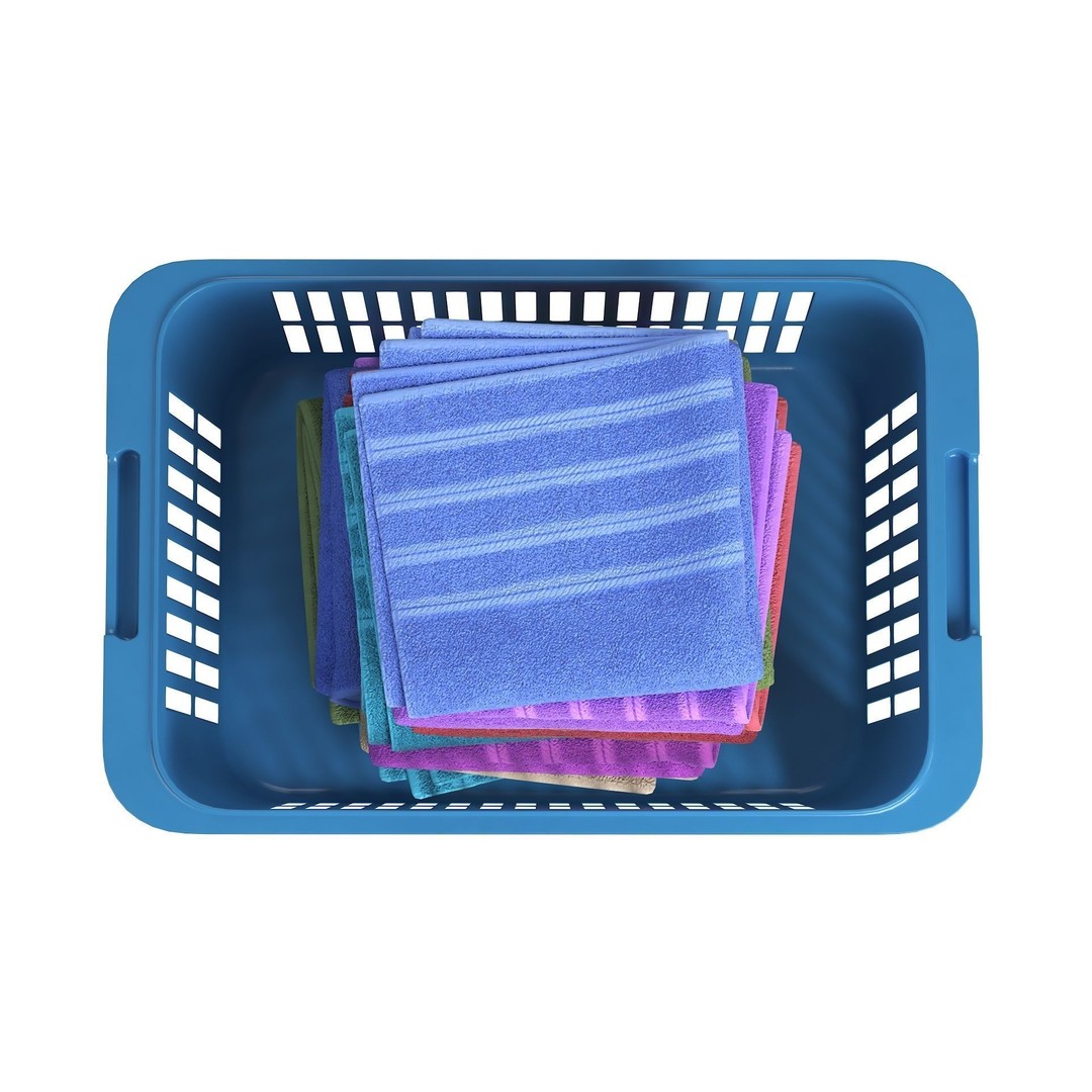 Basket Towels 3D Model – Low Poly Realistic Interior Asset, FBX - View 16