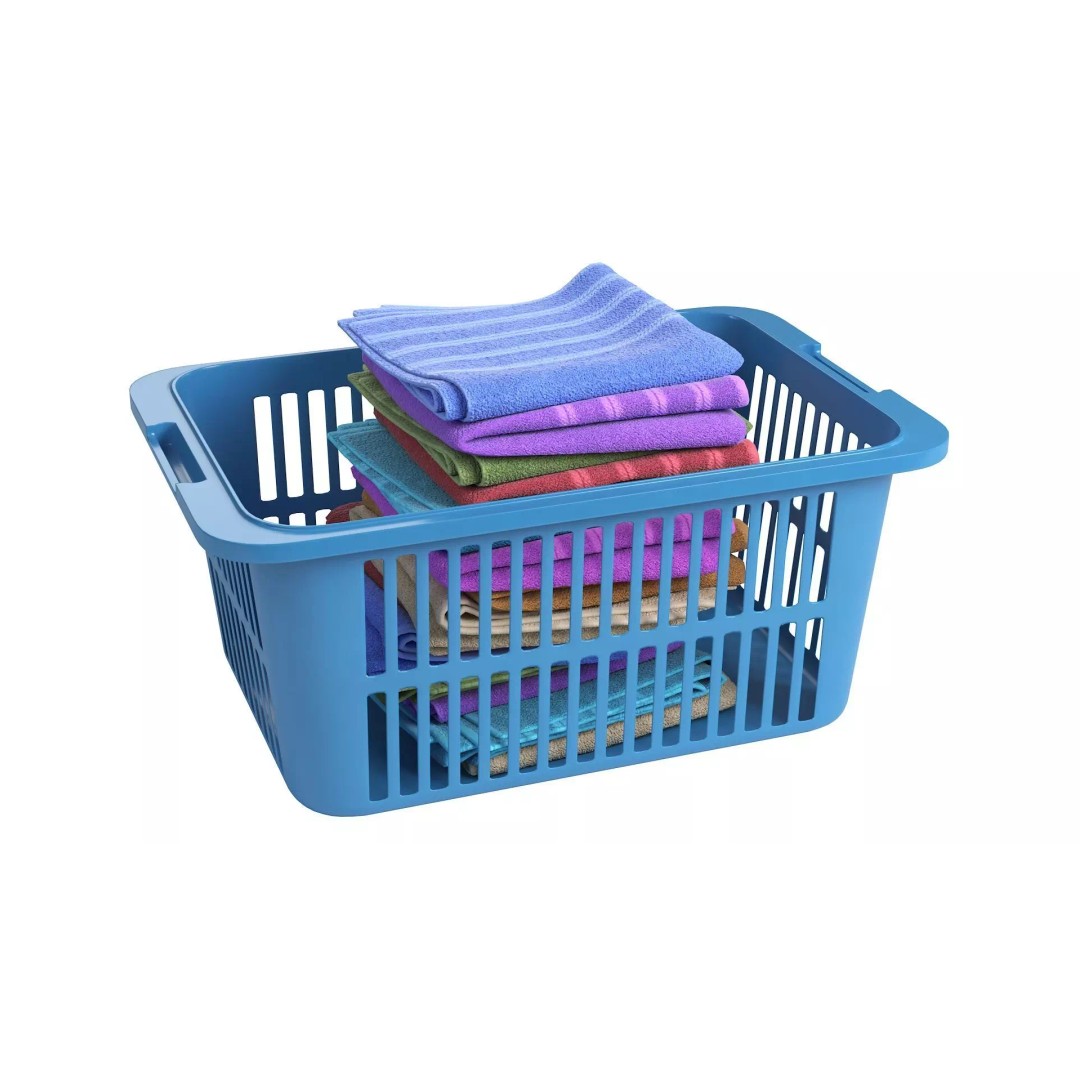 Basket Towels 3D Model – Low Poly Realistic Interior Asset, FBX - View 2