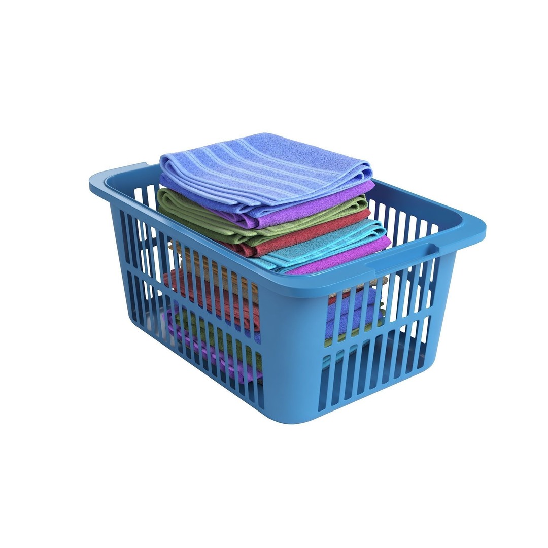 Basket Towels 3D Model – Low Poly Realistic Interior Asset, FBX - View 7