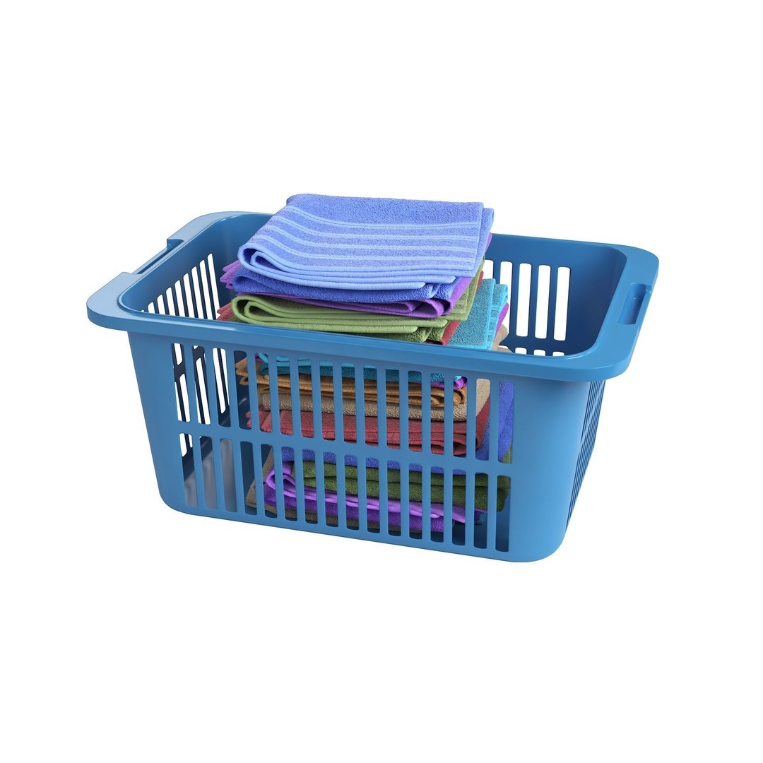 Basket Towels 3D Model – Low Poly Realistic Interior Asset, FBX - View 8