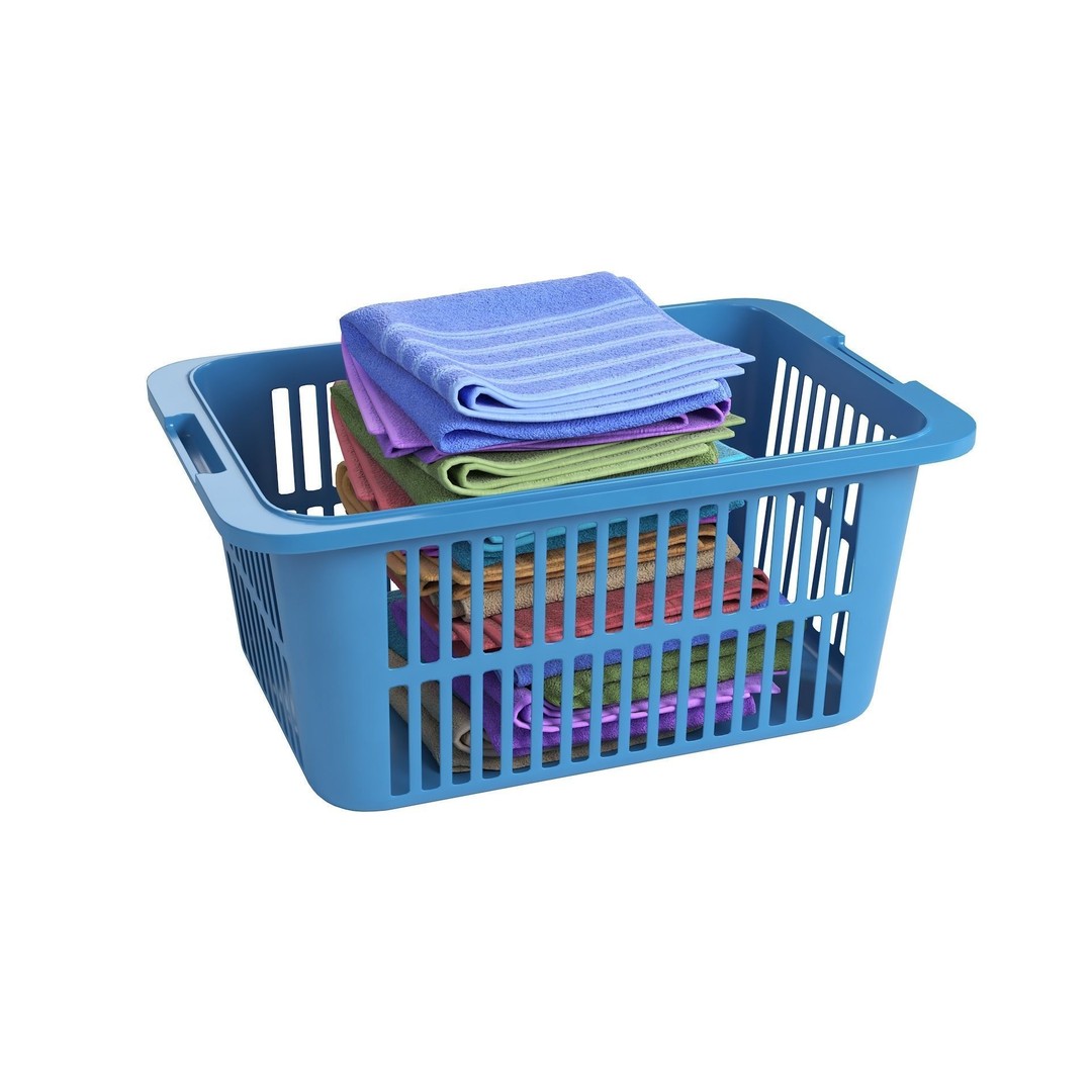 Basket Towels 3D Model – Low Poly Realistic Interior Asset, FBX - View 9