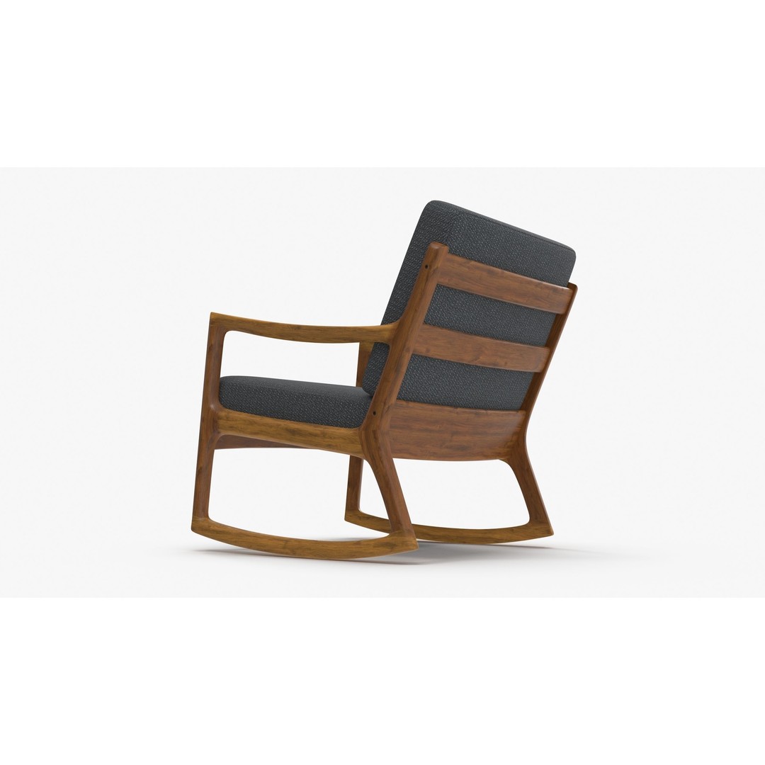 Danish Modern Teak Rocker 3D Model – Low Poly PBR Furniture, FBX - View 11