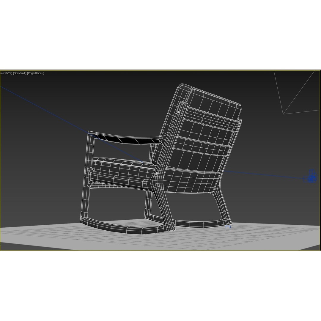 Danish Modern Teak Rocker 3D Model – Low Poly PBR Furniture, FBX - View 12