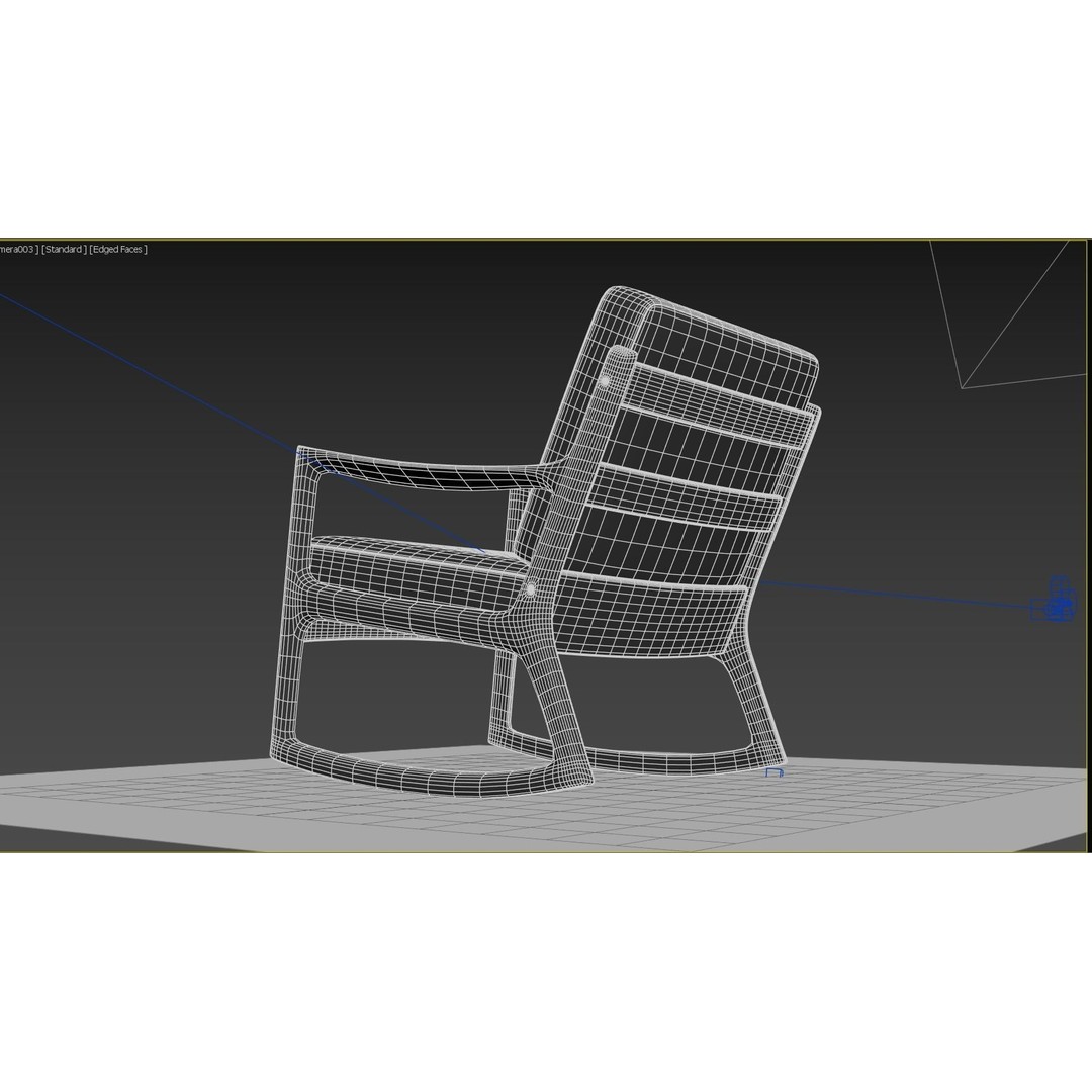 Danish Modern Teak Rocker 3D Model – Low Poly PBR Furniture, FBX - View 13