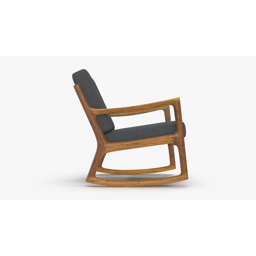 Danish Modern Teak Rocker 3D Model – Low Poly PBR Furniture, FBX - View 14