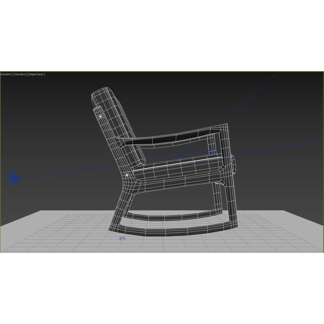 Danish Modern Teak Rocker 3D Model – Low Poly PBR Furniture, FBX - View 15