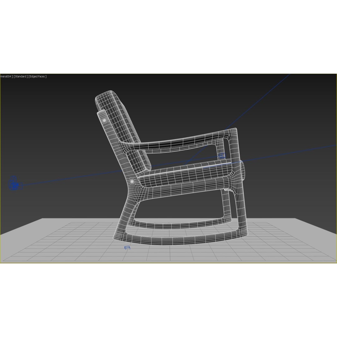 Danish Modern Teak Rocker 3D Model – Low Poly PBR Furniture, FBX - View 16
