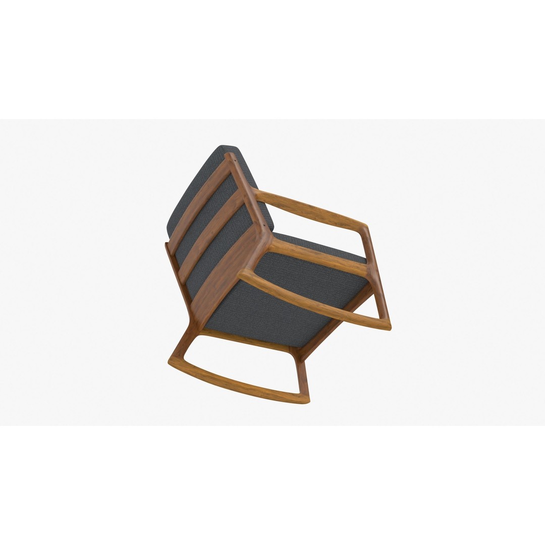 Danish Modern Teak Rocker 3D Model – Low Poly PBR Furniture, FBX - View 17